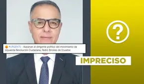 Foto difundida no corresponde al dirigente político Pedro Briones, asesinado en Ecuador