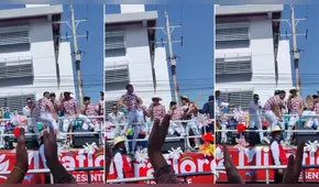 Cantante de orquesta que participaba en corso arequipeño resbaló y sufrió dolorosa caída