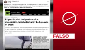 RT no informó que piloto de Yevgueni Prigozhin, líder del grupo Wagner, tenía "miocarditis post-vacuna"