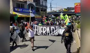 Arequipa: ciudadanos protestan contra Dina Boluarte y minería durante inauguración de Perumin 2023