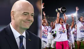Gianni Infantino felicitó a la 'U' por lograr el título de la Liga Femenina tras vencer a Alianza Lima