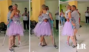 El conmovedor baile de una quinceañera con cáncer y su padre en el hospital