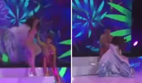 Kyara Villanella tropezó en su presentación final del Miss Teen Universo y cayó de las escaleras