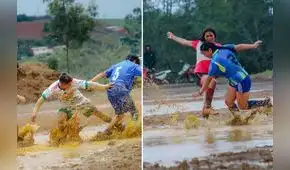 Futbolistas de Huánuco se disputan una obra de S/100.000, bajo lluvia y lodo Futbolistas de Huánuco se disputan una obra de S/100.000, bajo lluvia y lodo