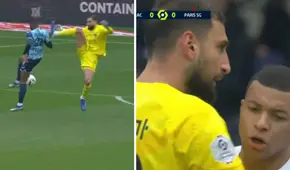 Donnarumma metió una terrible patada criminal: se fue expulsado y Mbappé tuvo que calmarlo