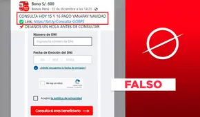 No, el Gobierno no está repartiendo un bono "Yanapay Navidad": es un clickbait