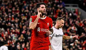 Liverpool goleó 5-1 a West Ham y avanzó a semifinales de la Carabao Cup