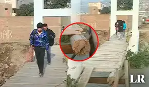 Puente que cruza río Chillón solo es una base de madera sin barandas: vecinos exigen reconstrucción Puente que cruza río Chillón solo es una base de madera sin barandas: vecinos exigen reconstrucción
