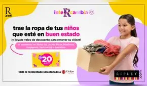 Regresa InteRcambia: la iniciativa de Ripley que logró la donación de más de 10 mil prendas a Cáritas del Perú Regresa InteRcambia: la iniciativa de Ripley que logró la donación de más de 10 mil prendas a Cáritas del Perú