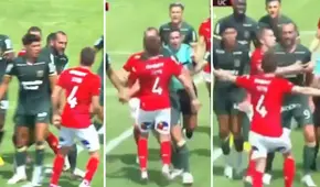 Hernán Barcos se descontroló: pechó a rival que quiso levantarlo tras sufrir un golpe en el rostro