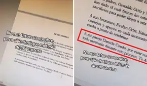 Ecuatoriano dedica tesis de licenciatura a su enamorada y en redes dicen: "A mí me abandonó en el proceso”