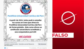 La PUCP no anunció este “curso gratuito con certificado universitario acreditado”
