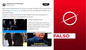 Gustavo Gorriti no publicó en Twitter que “Alan García está viviendo en Suiza”