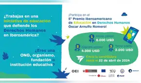 ¡Participa en el V Premio Iberoamericano de Educación en Derechos Humanos Óscar Arnulfo Romero!