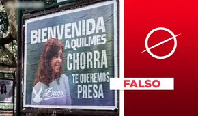 Letrero de rechazo a Cristina Fernández de Kirchner es un montaje