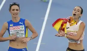 Atleta española celebró antes de tiempo y perdió medalla al ser superada cerca a la meta Atleta española celebró antes de tiempo y perdió medalla al ser superada cerca a la meta