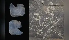 Descubren una placa de pizarra del siglo VI y V a. C. con escena de combate de la civilización tartésica