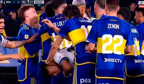 Edinson Cavani perdió los papeles y agarró a puñetes a rival tras ser expulsado en el Boca Juniors vs. Vélez