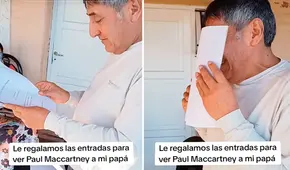 Hombre llora de emoción al ver que su hija le regaló entrada para concierto de Paul McCartney