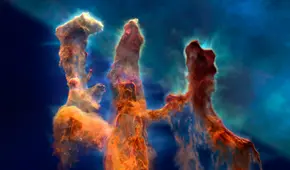 NASA: telescopios espaciales James Webb y Hubble entregan impactante video 3D de los Pilares de la Creación