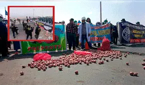 Bloquean con cebollas frontera Perú-Chile: trabajadores de Senasa exigen mejora en sueldos