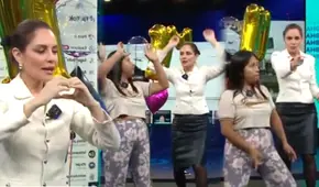 Mávila Huertas baila EN VIVO junto a peruana que se hizo viral: "Son de amores, pum, pum, pum"