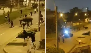 Un grupo de vándalos genera caos en las calles de Pueblo Libre tras enfrentarse a piedrazos