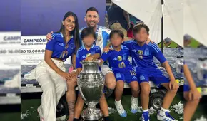 Así celebró Antonela Roccuzzo con Lionel Messi y sus hijos el triunfo de Argentina en la Copa América