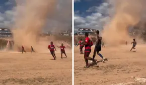 ¡Al estilo de la Copa Perú! Jugadores brasileños disputan partido en medio de impresionante remolino