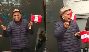 Adulto mayor de 90 años regala 4.000 banderas hechas a mano en Desfile Militar: "Lo hice yo solito"