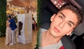 Daniel Lazo aparece en una boda y sorprende a la novia envuelto como regalo: “Pensé que era una refrigeradora”
