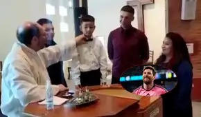 Niño se viraliza por su inesperada respuesta de si "quiere ser cristiano" en su bautizo: "No, quiero ser Messi" Niño se viraliza por su inesperada respuesta de si "quiere ser cristiano" en su bautizo: "No, quiero ser Messi"