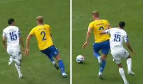 Marcos López sufrió su primera expulsión en Copenhague por polémica falta: el VAR lo condenó