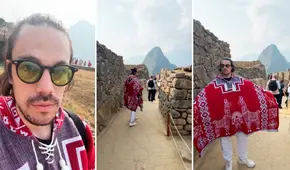 Mexicano se sorprende al ser el único que usa poncho en Machu Picchu: "Me dieron mal el dato"