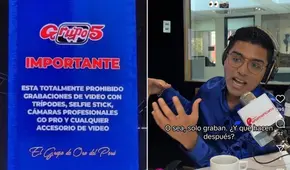 Christian Yaipén asegura que PROHIBICIÓN en conciertos del Grupo 5 es para evitar PIRATERÍA: “Graban, lo suben y ganan dinero”