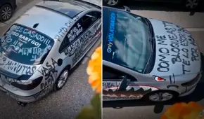 Descubre infidelidad de su pareja y raya su auto con frases de venganza: "Como me bloqueaste, te lo escribo por acá"