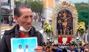 Hombre pide al Señor de los Milagros que cure a su esposa que sufre derrame cerebral: "Si ella no despierta, yo muero"