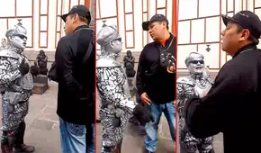 Sujeto interrumpe entrevista de Robotín en Jirón de la Unión y amenaza con golpearlo: "El mundo da vueltas"