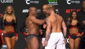 Mike Tyson le metió tremenda 'bofetada' a Jake Paul en el careo previo a la pelea de box