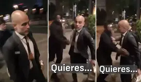 ¡Lo agarraron! Guardiola casi se va a las manos con hincha del Liverpool que se burló de él por derrotas con Manchester City