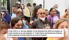 Cortocircuito en hospital Hipólito Unanue en El Agustino dejó sin atención a adultos mayores durante horas