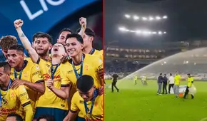 ¡Insólito! Prenden aspersores del estadio de Monterrey durante festejo del tricampeonato de América en México