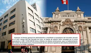 Congreso pagará US$13 millones en compra de nuevo edificio para implementar la bicameralidad