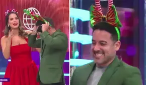 Valeria Piazza disfraza a Óscar del Portal como un "duende navideño" y él tiene peculiar reacción: "Me van a fastidiar"
