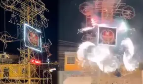 Queman castillo de fuegos artificiales con logo de organización criminal Los Pulpos tras finalizar chocolatada en Trujillo