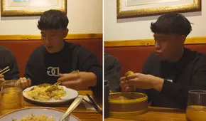 Joven de China prueba chifa en Perú por primera vez y queda impactado: "Un chino viene aquí y se siente en casa"