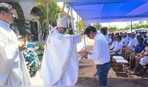 Obispo de Chiclayo, Monseñor Edison Farfán destaca en misa de acción de gracias, labor de responsabilidad social de Azucarera Pomalca.