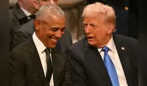 Trump y Obama fueron captados sonriendo en velorio del expresidente de USA Jimmy Carter pese a sus posturas políticas