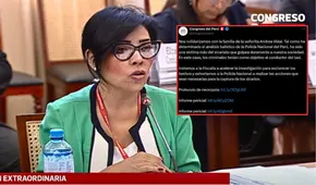 Alejandra Aramayo culpa a "funcionario de confianza" de Presidencia del Congreso por comunicado sobre muerte de Andrea Vidal