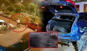 Cámaras captan explosión contra auto de empresario y excandidato a la alcaldía de SJL: delincuente se fue caminando